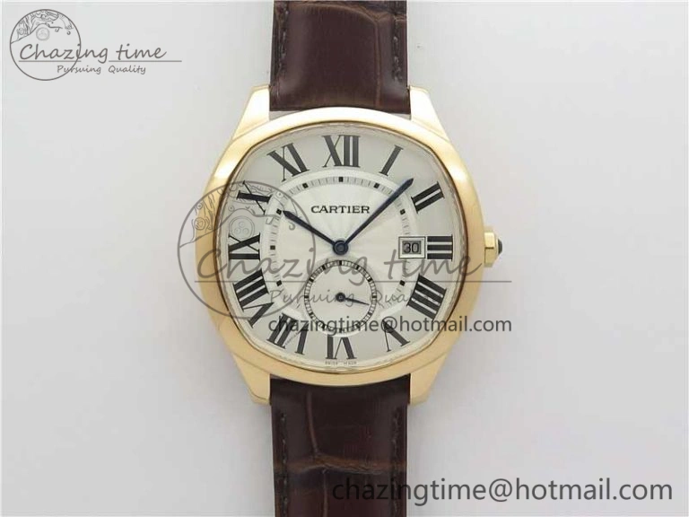Drive de RG GSF 1:1 Best Edition White Textured Dial on Brown Leather Strap A23J to 1904-PS MC V2