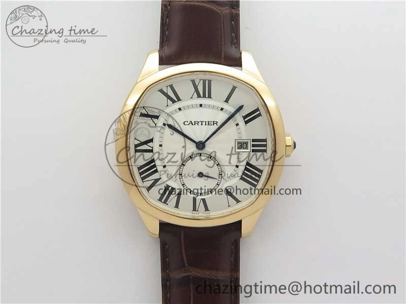 Drive de RG GSF 1:1 Best Edition White Textured Dial on Brown Leather Strap A23J to 1904-PS MC V2