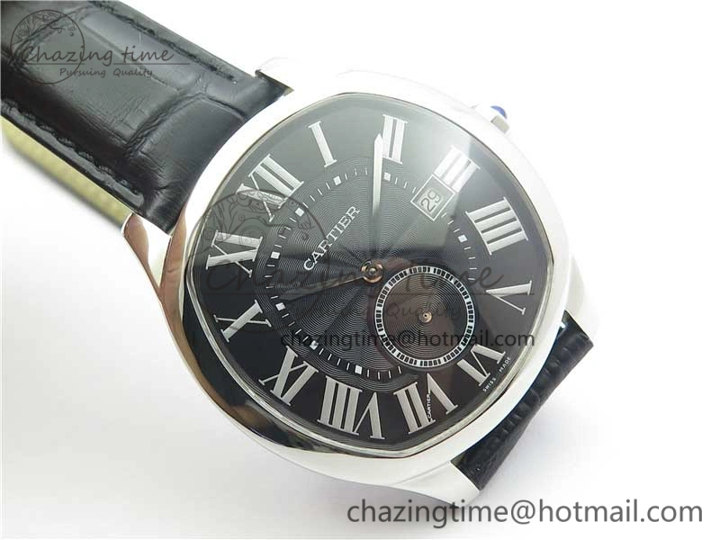 Drive de SS GSF 1:1 Best Edition Black Textured Dial on Black Leather Strap A23J to 1904-PS MC V2