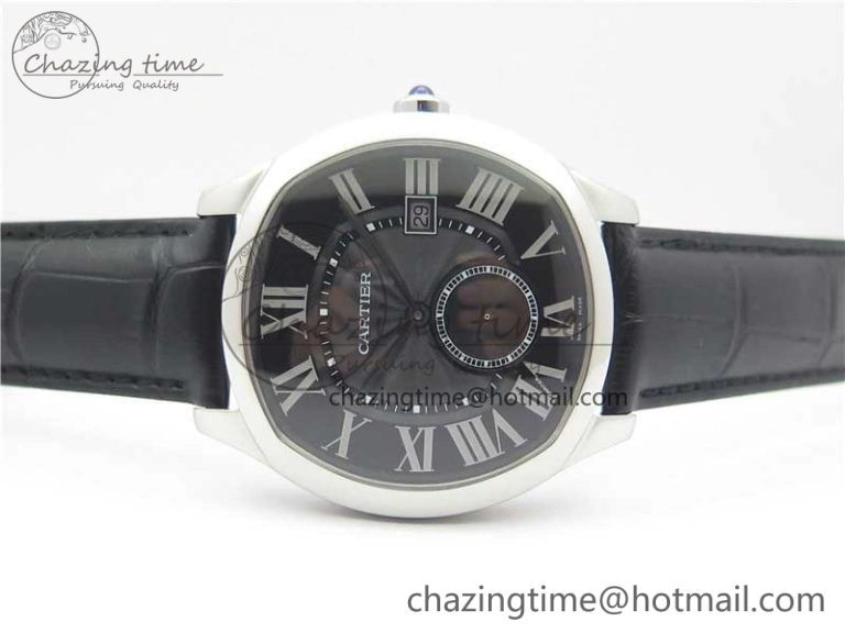 Drive de SS GSF 1:1 Best Edition Black Textured Dial on Black Leather Strap A23J to 1904-PS MC V2