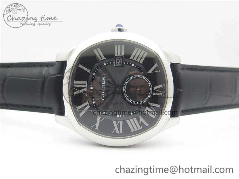 Drive de SS GSF 1:1 Best Edition Black Textured Dial on Black Leather Strap A23J to 1904-PS MC V2
