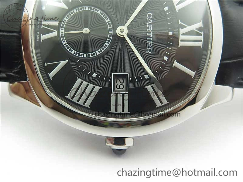Drive de SS GSF 1:1 Best Edition Black Textured Dial on Black Leather Strap A23J to 1904-PS MC V2