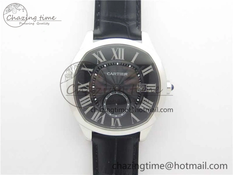 Drive de SS GSF 1:1 Best Edition Black Textured Dial on Black Leather Strap A23J to 1904-PS MC V2