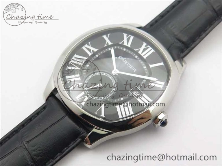 Drive de SS GSF 1:1 Best Edition Black Textured Dial on Black Leather Strap A23J to 1904-PS MC V2