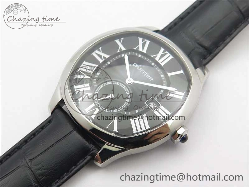 Drive de SS GSF 1:1 Best Edition Black Textured Dial on Black Leather Strap A23J to 1904-PS MC V2