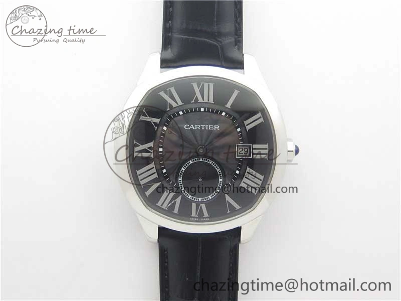 Drive de SS GSF 1:1 Best Edition Black Textured Dial on Black Leather Strap A23J to 1904-PS MC V2
