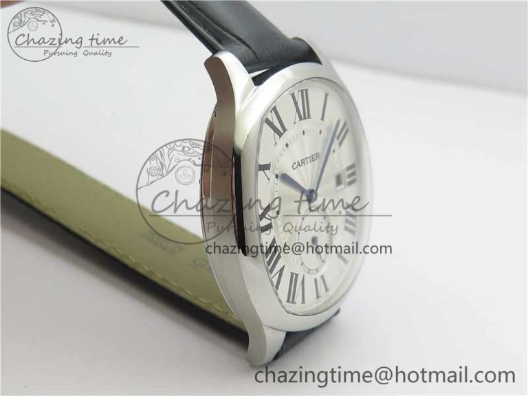 Drive de SS GSF 1:1 Best Edition White Textured Dial on Black Leather Strap A23J to 1904-PS MC V2