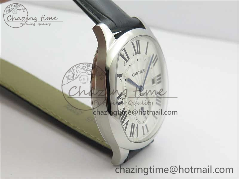 Drive de SS GSF 1:1 Best Edition White Textured Dial on Black Leather Strap A23J to 1904-PS MC V2