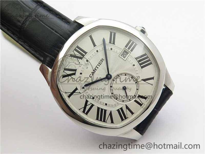 Drive de SS GSF 1:1 Best Edition White Textured Dial on Black Leather Strap A23J to 1904-PS MC V2