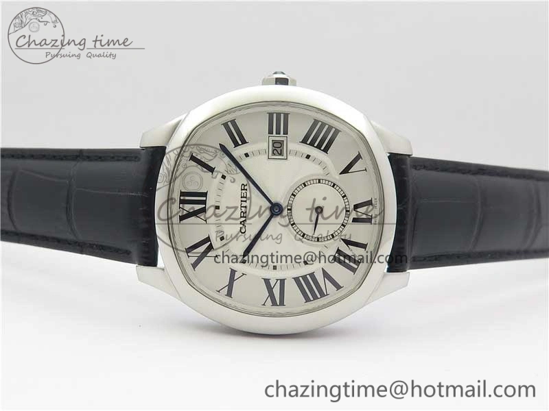 Drive de SS GSF 1:1 Best Edition White Textured Dial on Black Leather Strap A23J to 1904-PS MC V2