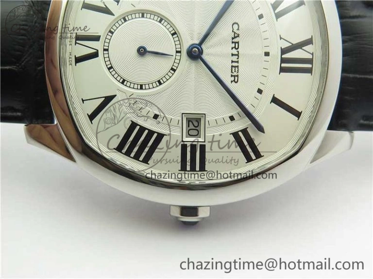 Drive de SS GSF 1:1 Best Edition White Textured Dial on Black Leather Strap A23J to 1904-PS MC V2