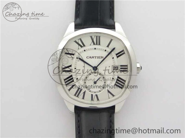 Drive de SS GSF 1:1 Best Edition White Textured Dial on Black Leather Strap A23J to 1904-PS MC V2