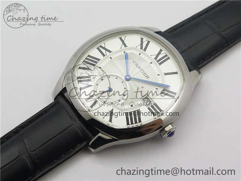 Drive de SS GSF 1:1 Best Edition White Textured Dial on Black Leather Strap A23J to 1904-PS MC V2