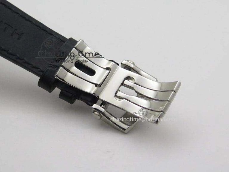 El Primero Chrono SS AXF Black Dial on Black Leather Strap A7750