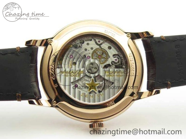 Elite RG LHF 1:1 Best Edition Silver Dial On Leather Strap MIYOTA9015 To Elite6150