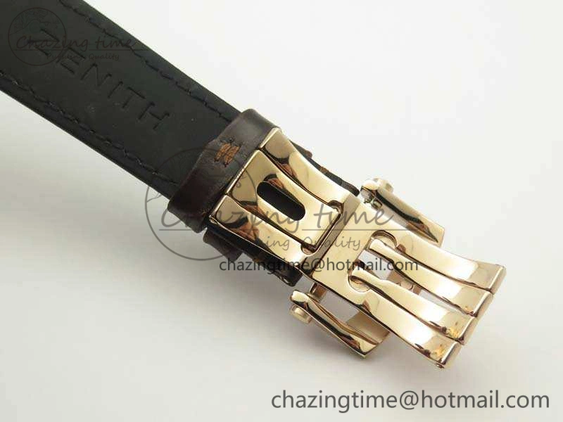 Elite RG LHF 1:1 Best Edition Silver Dial On Leather Strap MIYOTA9015 To Elite6150