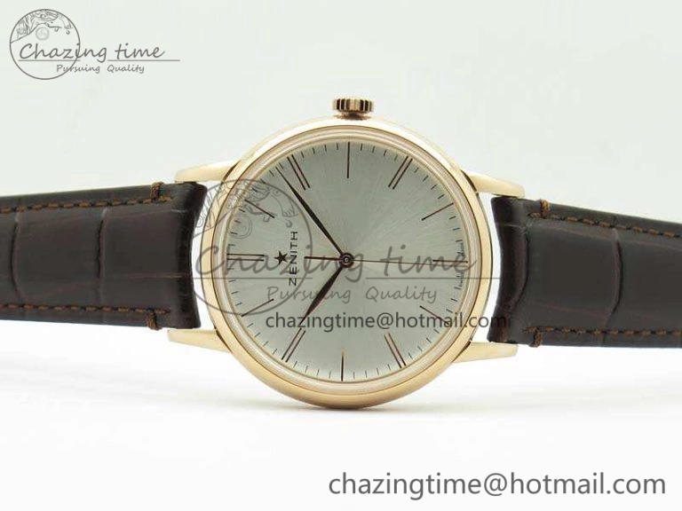 Elite RG LHF 1:1 Best Edition Silver Dial On Leather Strap MIYOTA9015 To Elite6150
