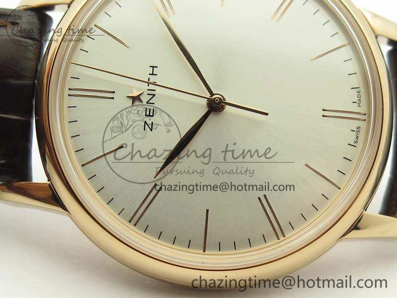 Elite RG LHF 1:1 Best Edition Silver Dial On Leather Strap MIYOTA9015 To Elite6150