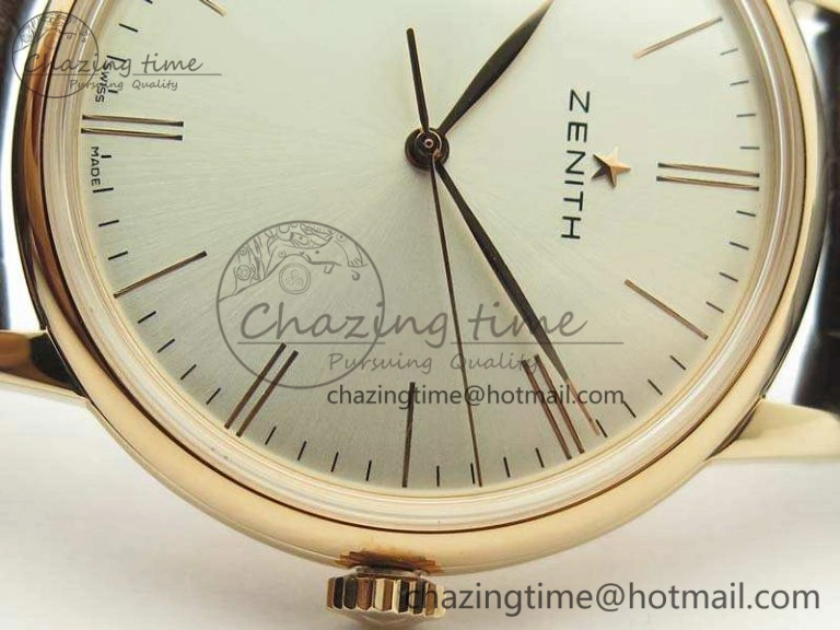 Elite RG LHF 1:1 Best Edition Silver Dial On Leather Strap MIYOTA9015 To Elite6150