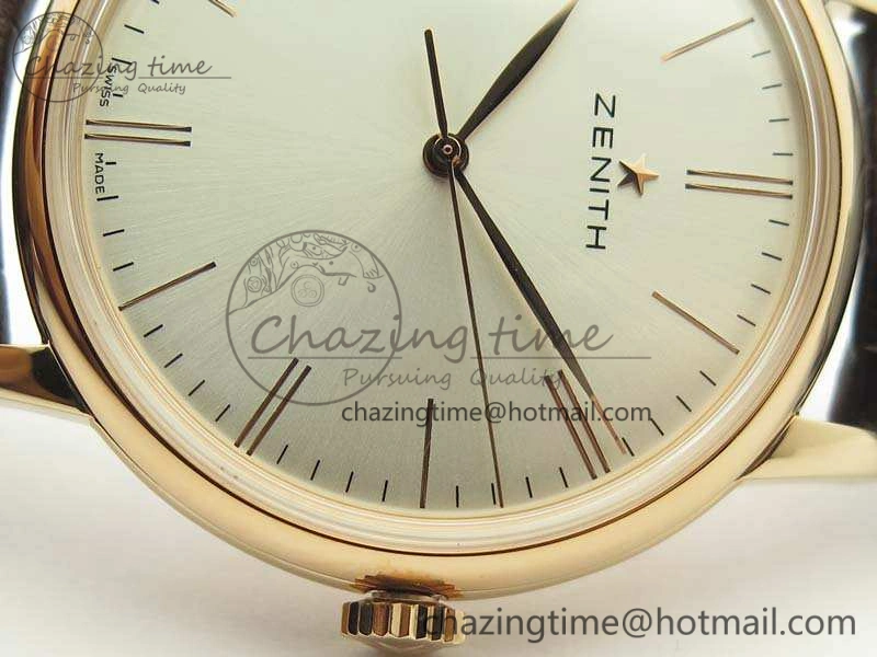 Elite RG LHF 1:1 Best Edition Silver Dial On Leather Strap MIYOTA9015 To Elite6150