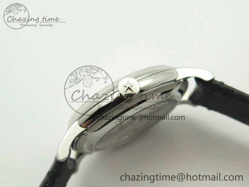 Elite SS LHF 1:1 Best Edition Silver Dial On Leather Strap MIYOTA9015 To Elite6150