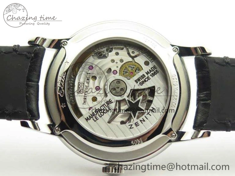 Elite SS LHF 1:1 Best Edition Silver Dial On Leather Strap MIYOTA9015 To Elite6150