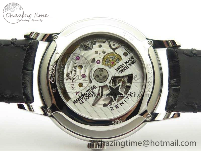 Elite SS LHF 1:1 Best Edition Silver Dial On Leather Strap MIYOTA9015 To Elite6150
