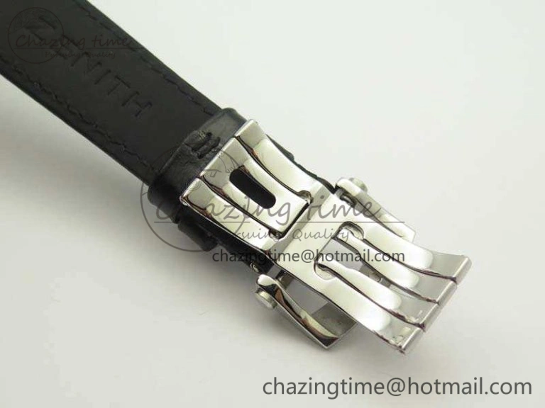 Elite SS LHF 1:1 Best Edition Silver Dial On Leather Strap MIYOTA9015 To Elite6150