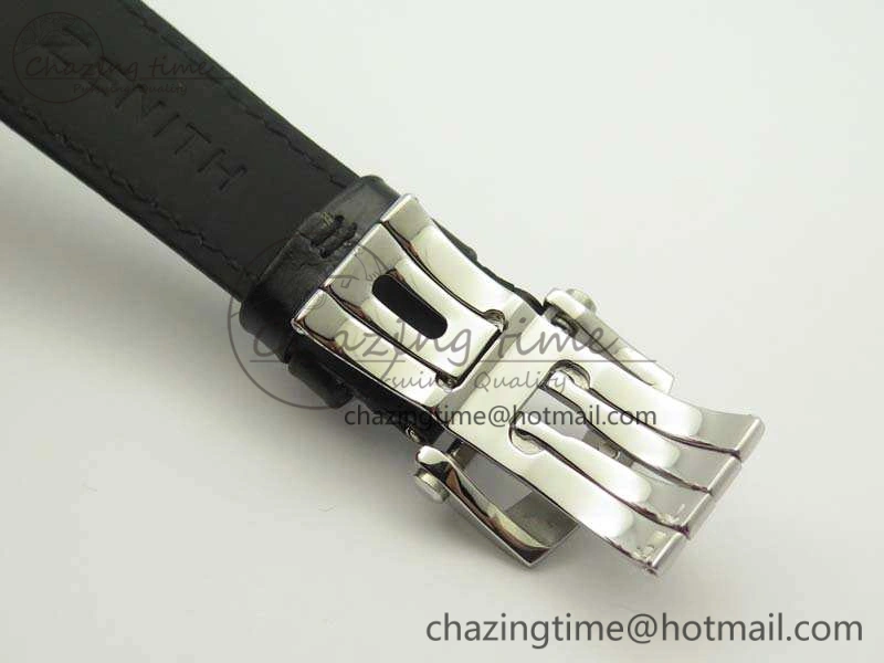 Elite SS LHF 1:1 Best Edition Silver Dial On Leather Strap MIYOTA9015 To Elite6150