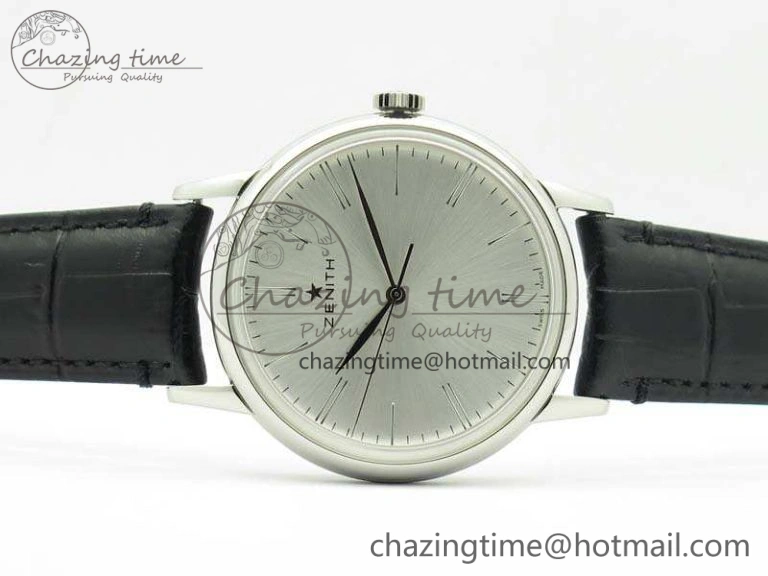 Elite SS LHF 1:1 Best Edition Silver Dial On Leather Strap MIYOTA9015 To Elite6150