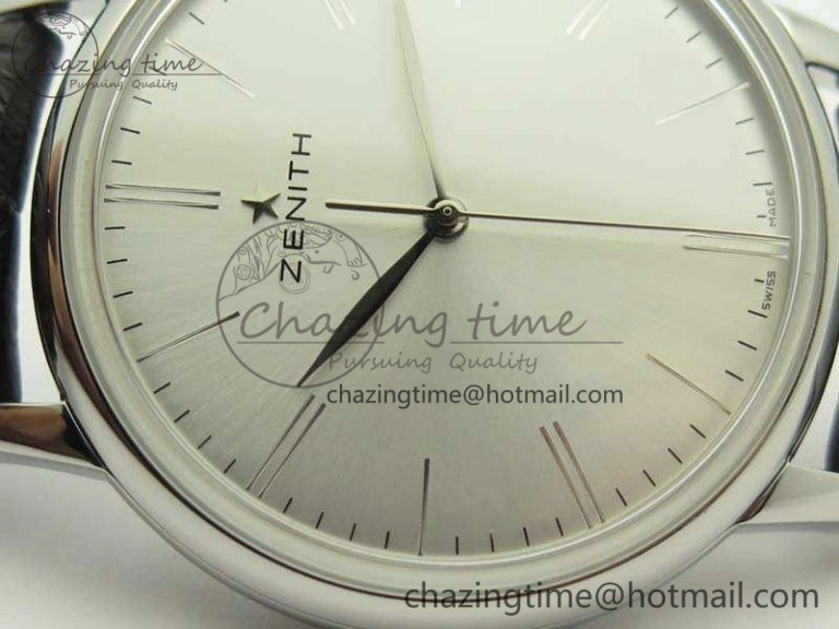 Elite SS LHF 1:1 Best Edition Silver Dial On Leather Strap MIYOTA9015 To Elite6150