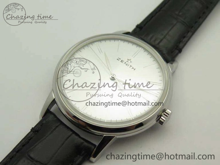 Elite SS LHF 1:1 Best Edition Silver Dial On Leather Strap MIYOTA9015 To Elite6150