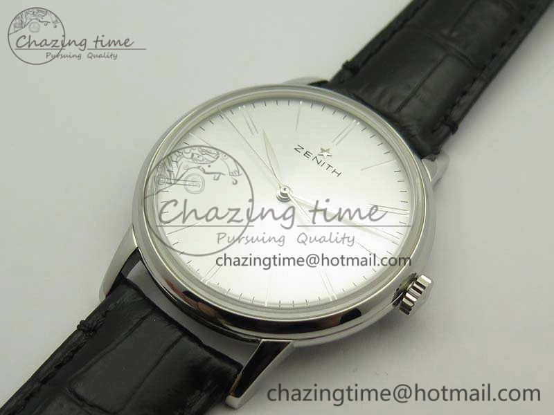 Elite SS LHF 1:1 Best Edition Silver Dial On Leather Strap MIYOTA9015 To Elite6150