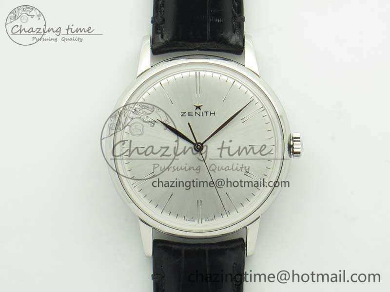 Elite SS LHF 1:1 Best Edition Silver Dial On Leather Strap MIYOTA9015 To Elite6150