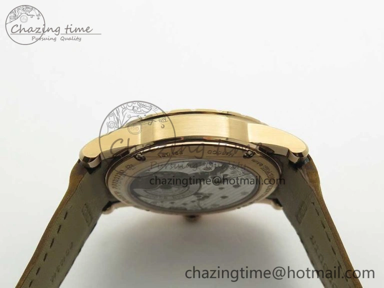 Excalibur 42mm Dbex0050 RG RDF 1:1 Best Edition Brown Dial on Brown Leather Strap A830 (Micro Rotor)