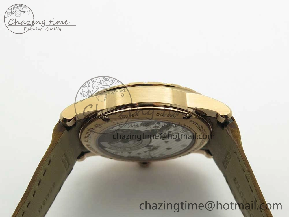 Excalibur 42mm Dbex0050 RG RDF 1:1 Best Edition Brown Dial on Brown Leather Strap A830 (Micro Rotor)