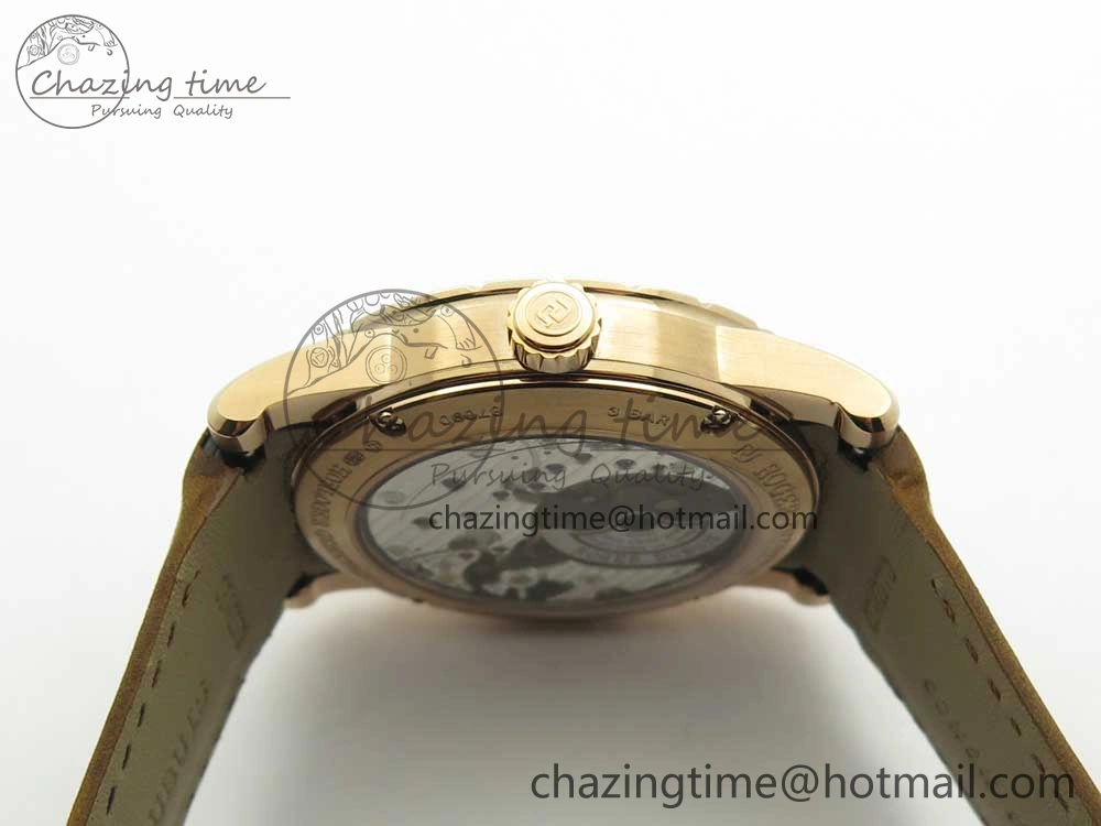Excalibur 42mm Dbex0050 RG RDF 1:1 Best Edition Brown Dial on Brown Leather Strap A830 (Micro Rotor)