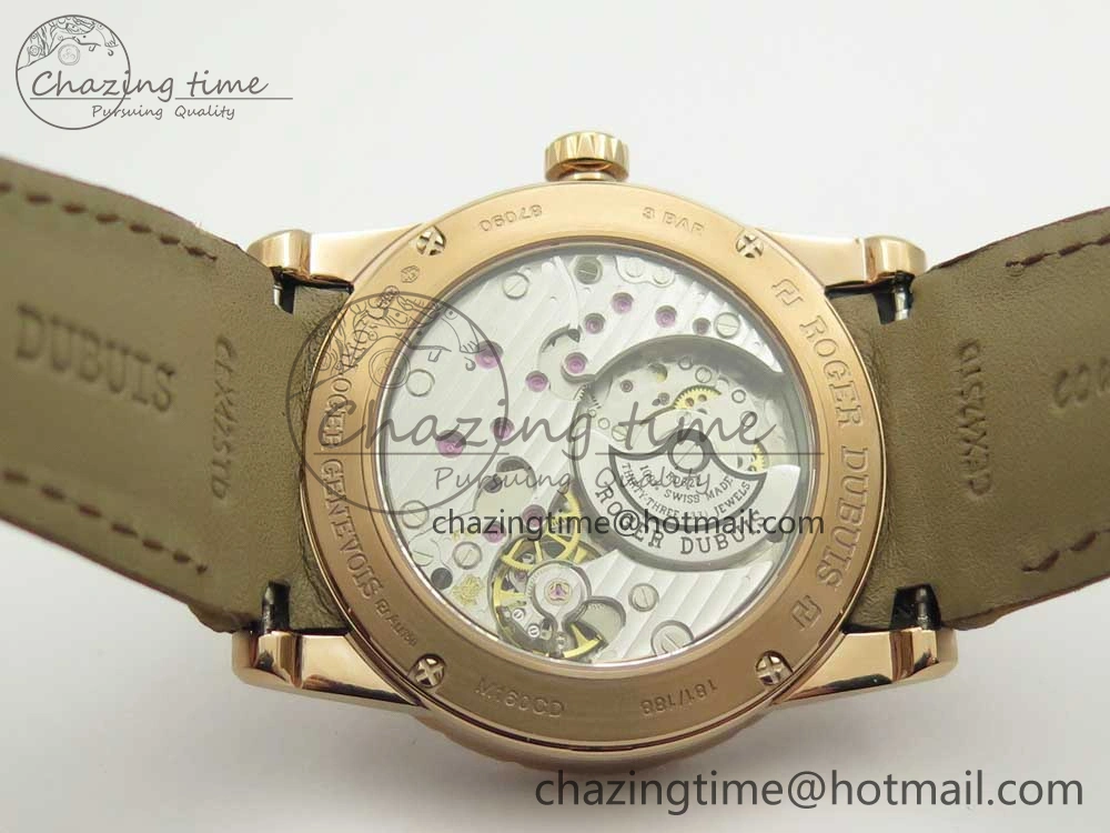 Excalibur 42mm Dbex0050 RG RDF 1:1 Best Edition Brown Dial on Brown Leather Strap A830 (Micro Rotor)