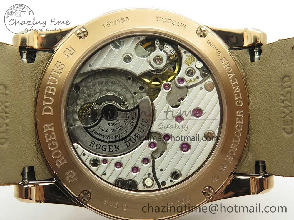 Excalibur 42mm Dbex0050 RG RDF 1:1 Best Edition Brown Dial on Brown Leather Strap A830 (Micro Rotor)