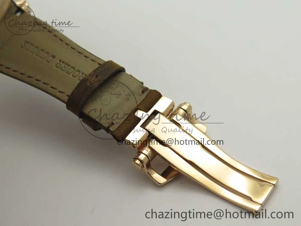 Excalibur 42mm Dbex0050 RG RDF 1:1 Best Edition Brown Dial on Brown Leather Strap A830 (Micro Rotor)