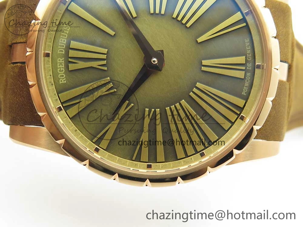 Excalibur 42mm Dbex0050 RG RDF 1:1 Best Edition Brown Dial on Brown Leather Strap A830 (Micro Rotor)
