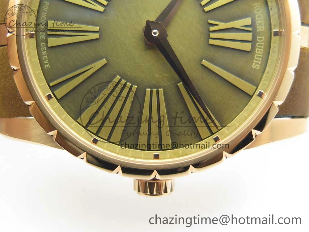 Excalibur 42mm Dbex0050 RG RDF 1:1 Best Edition Brown Dial on Brown Leather Strap A830 (Micro Rotor)