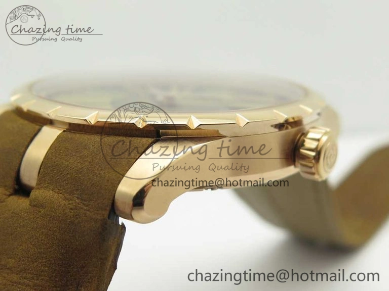 Excalibur 42mm Dbex0050 RG RDF 1:1 Best Edition Brown Dial on Brown Leather Strap A830 (Micro Rotor)