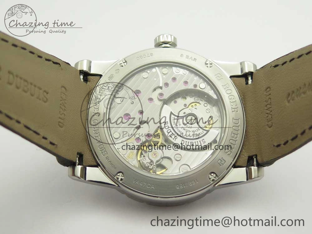 Excalibur 42mm Dbex0050 SS RDF 1:1 Best Edition Gray Dial on Gray Leather Strap A830 (Micro Rotor)