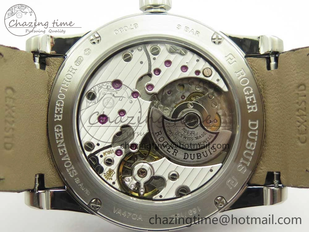 Excalibur 42mm Dbex0050 SS RDF 1:1 Best Edition Gray Dial on Gray Leather Strap A830 (Micro Rotor)