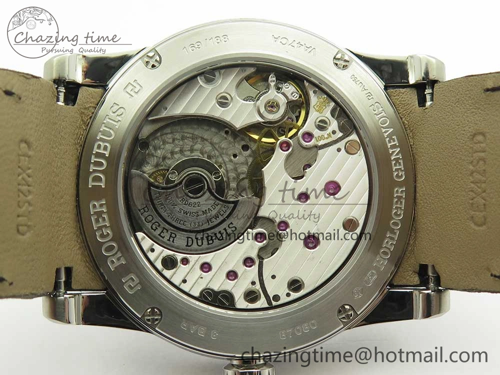 Excalibur 42mm Dbex0050 SS RDF 1:1 Best Edition Gray Dial on Gray Leather Strap A830 (Micro Rotor)