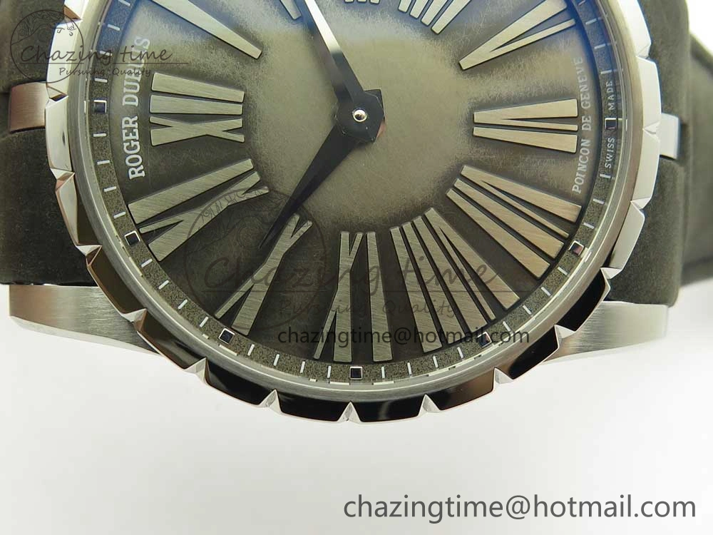 Excalibur 42mm Dbex0050 SS RDF 1:1 Best Edition Gray Dial on Gray Leather Strap A830 (Micro Rotor)