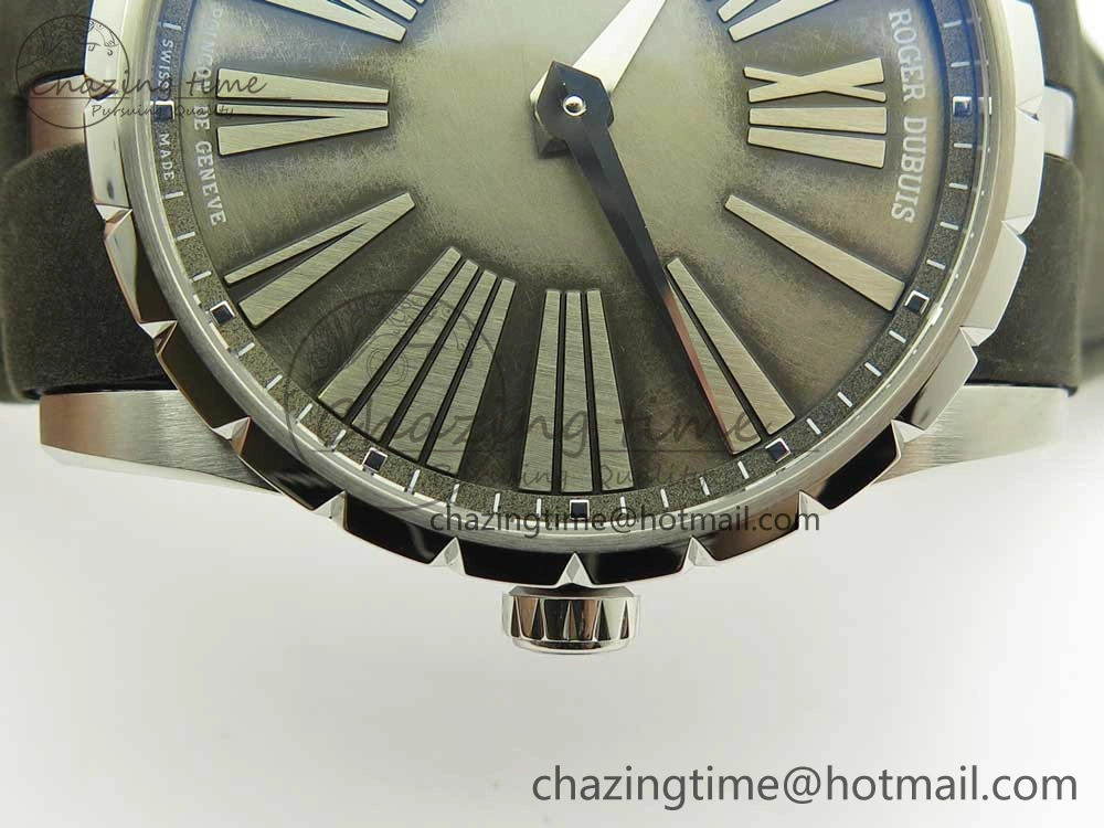 Excalibur 42mm Dbex0050 SS RDF 1:1 Best Edition Gray Dial on Gray Leather Strap A830 (Micro Rotor)