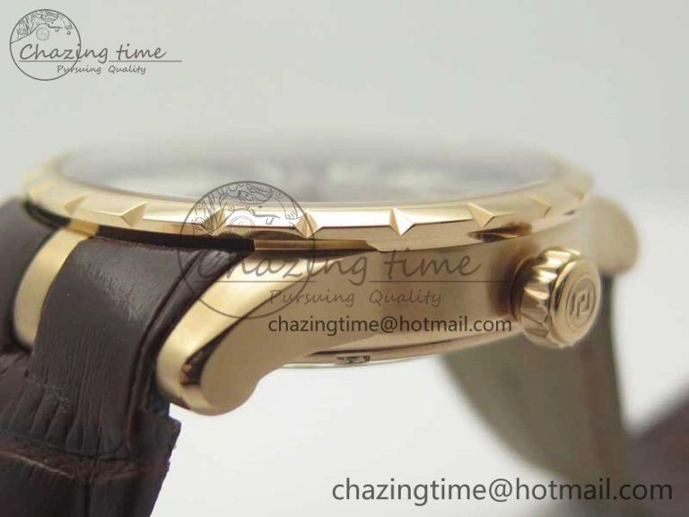 Excalibur 42mm Dbex0536 RG RDF 1:1 Best Edition Gray Dial on Brown Leather Strap A830