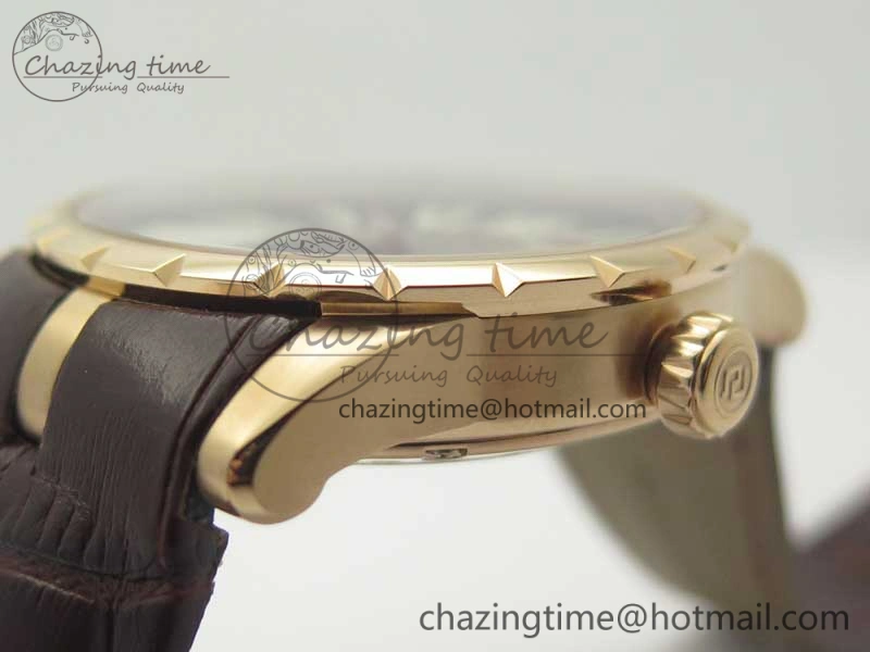 Excalibur 42mm Dbex0536 RG RDF 1:1 Best Edition Gray Dial on Brown Leather Strap A830